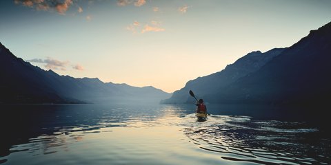 Mit dem Kajak unterwegs auf dem Brienzersee